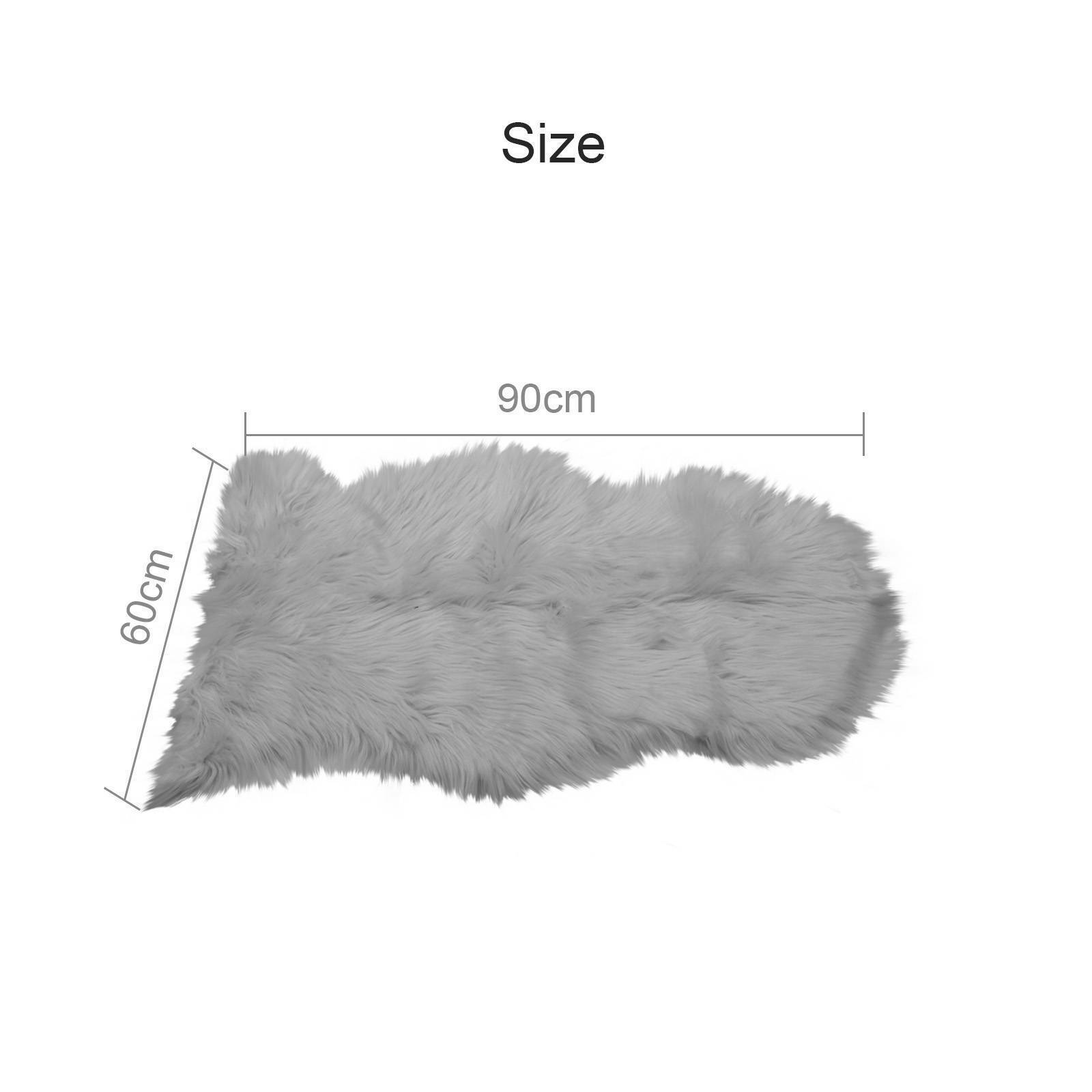 Fluffy Faux Fur Sheepskin Rug Large Hairy Carpet Bedroom Rugs Pad Soft Pile Rug
