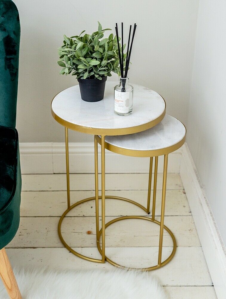 Marble Side Tables Unit