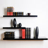 3 Pcs High Floating Wall Mounted Display Shelf Bookshelf Storage Holder-Black