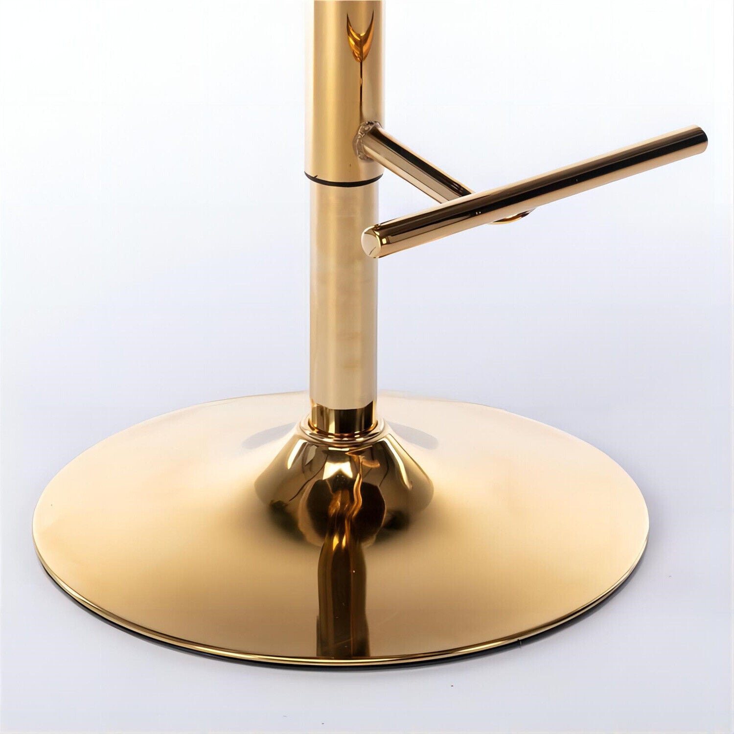 Bar Stools Set of 2 Adjustable Height Swivel PU Leather Pub Bar Chairs Beige