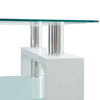 Coffee Table With Storage Shelves Wooden Legs Living Room Furniture White Glass