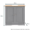 Bathroom Under Sink Cabinet Grey Bamboo Wooden Storage Cupboard Unit