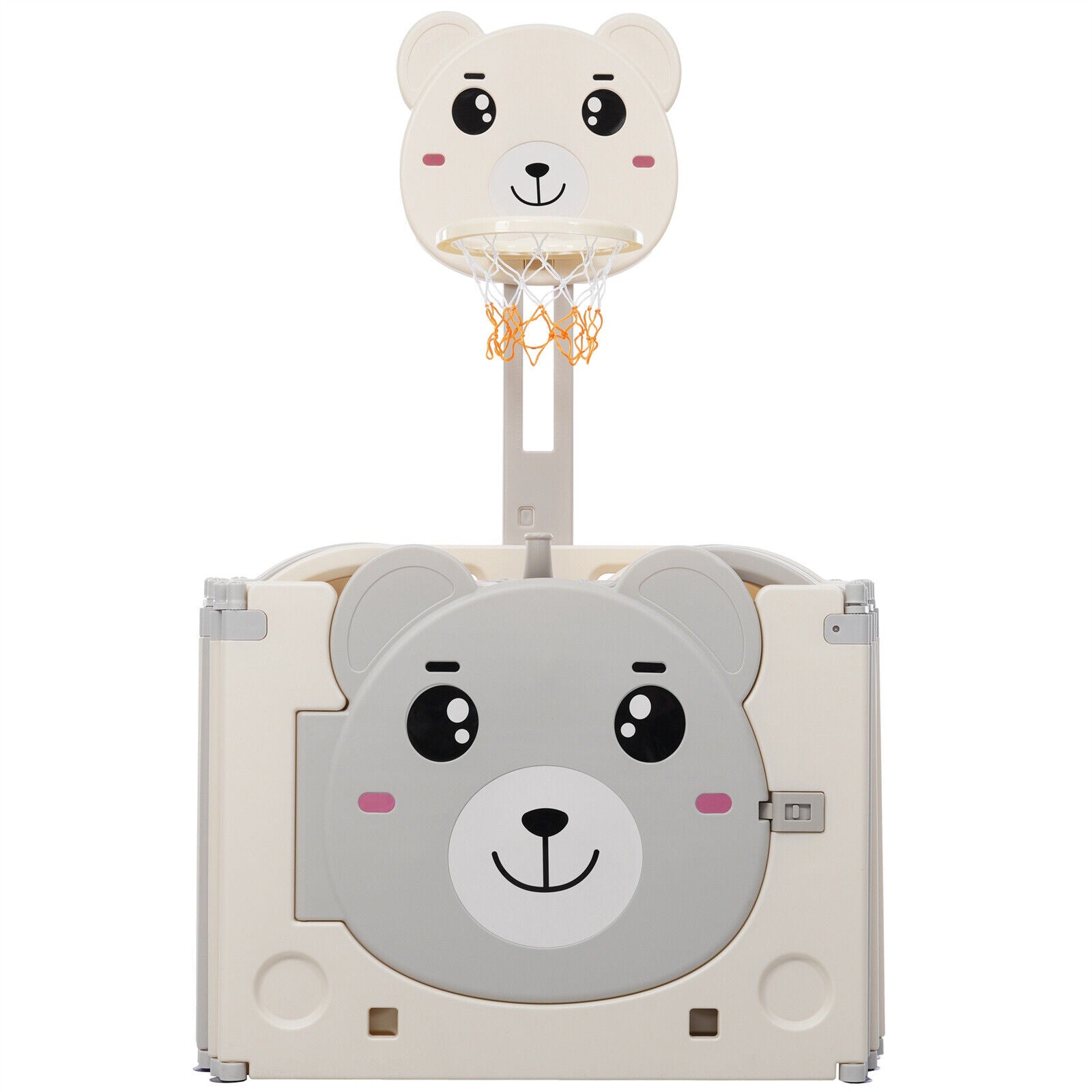 14 Panels Baby Playpen Foldable Kids Safety Activity Center HDPE Yard Fence Grey