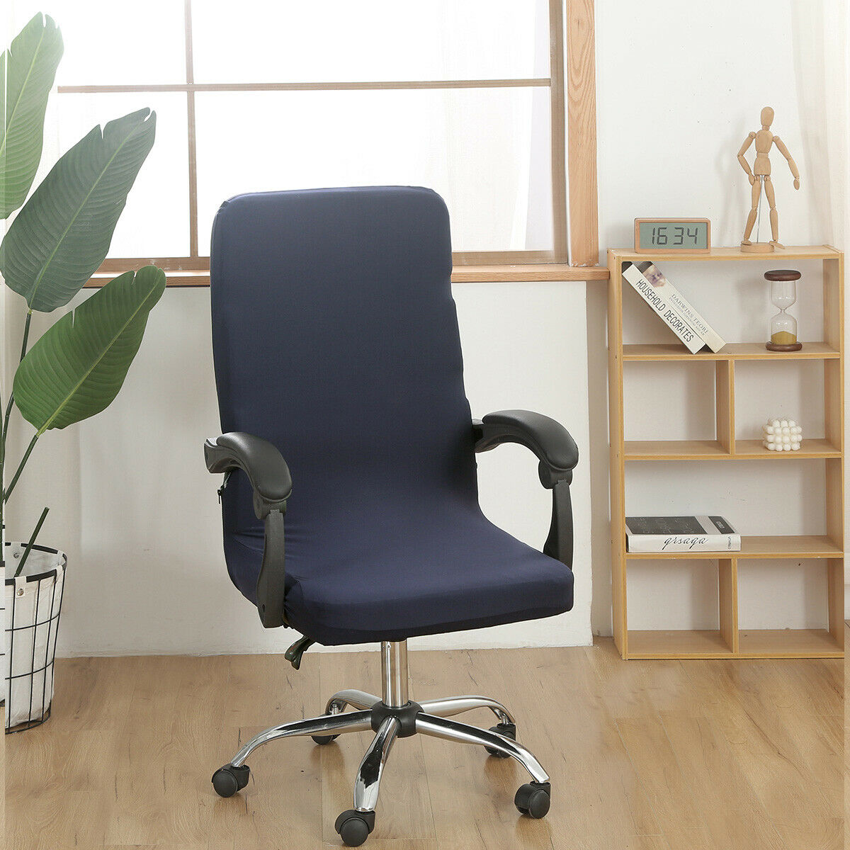 Office Chair Covers Large Stretch Computer Rotating Desk Slipcover with Zipper