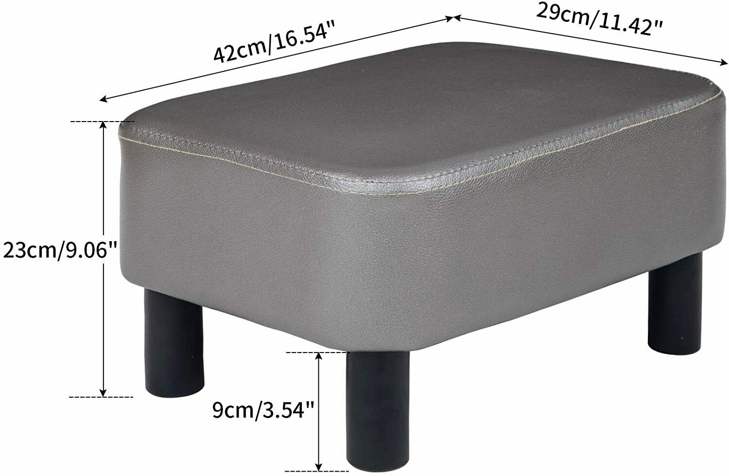 PU Leather Footstool Footrest Stool Pouffe Ottoman Footrest Gift for Parents