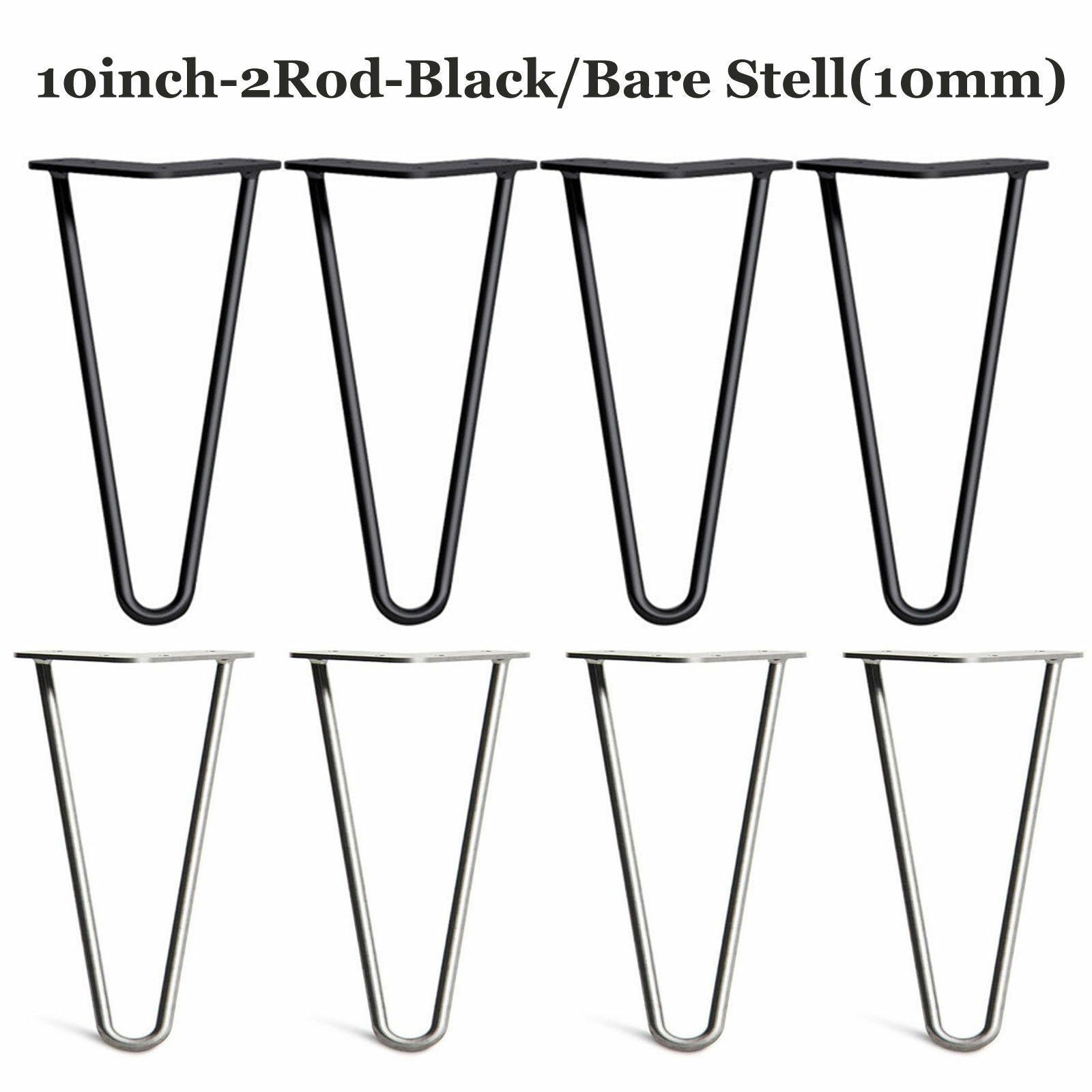 4 x Hairpin Legs / Hair Pin Legs Set for Furniture Bench Desk Table Metal Steel