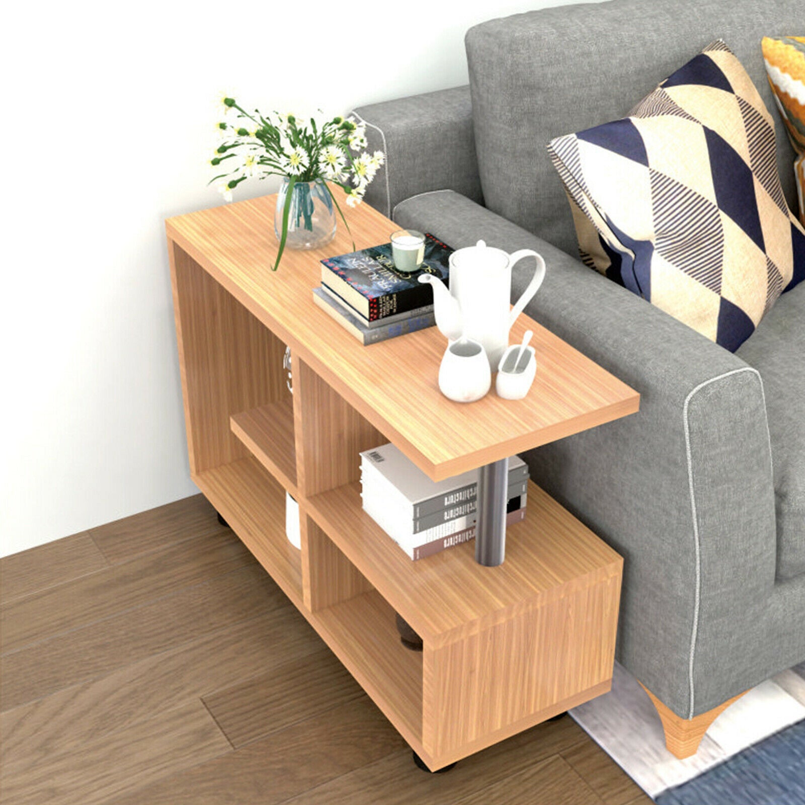 3-Tier Side End Table Open Shelves Storage Coffee Book Magazine Desk Living Room