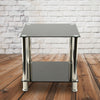 Black 2 Tiers Glass & Stainless Steel Small Display Stand Side Lamp Coffee Table
