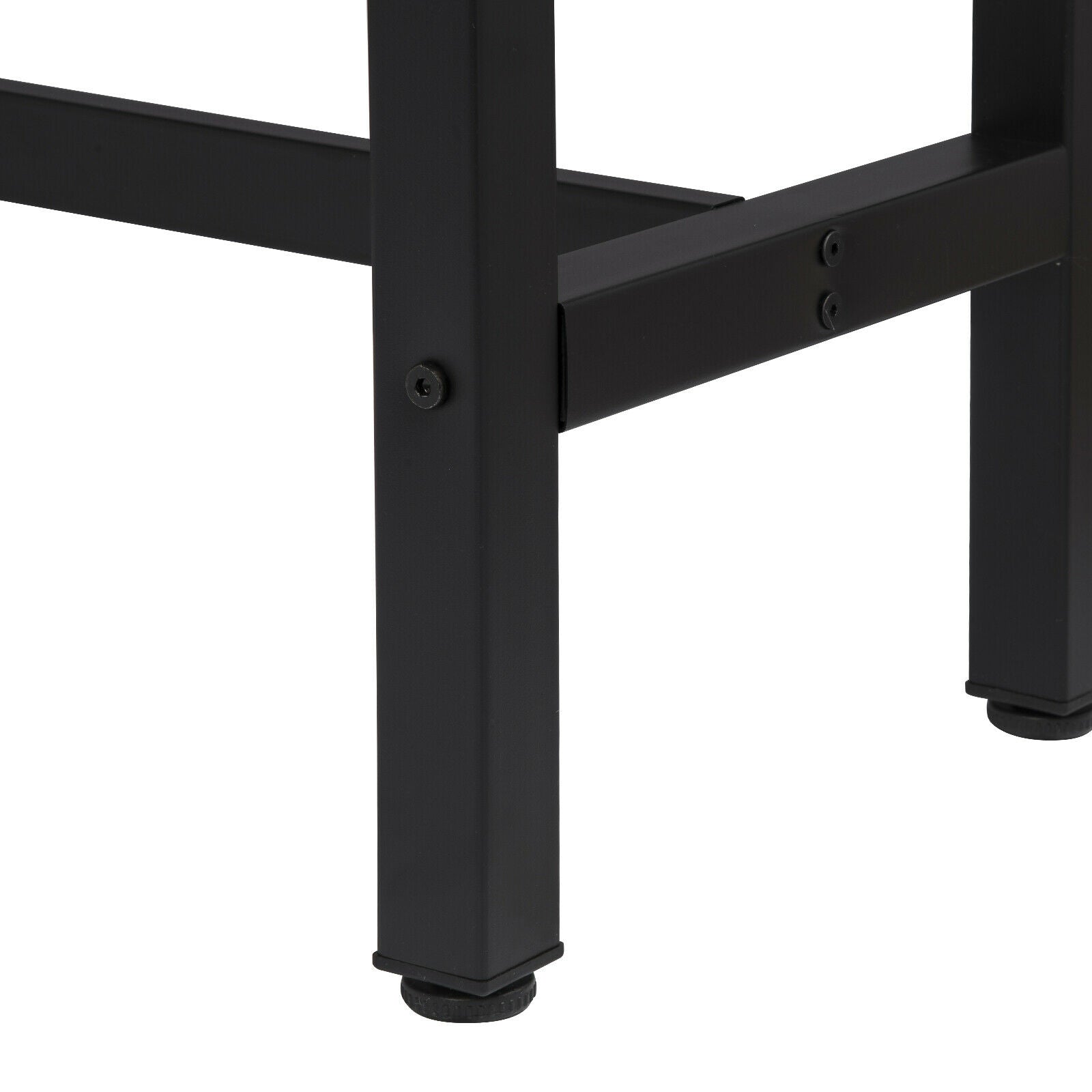 Bar Table Bistro Table MDF Metal Dining Table with 2-Tier Storage Rack Shelves