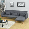 3/4 Seater L-Shape Fabric Corner Sofa Bed Lounger Recliner Chaise with Footstool