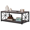 Coffee Table Industrial Tea Table with Storage Shelf Living Room Furniture Side