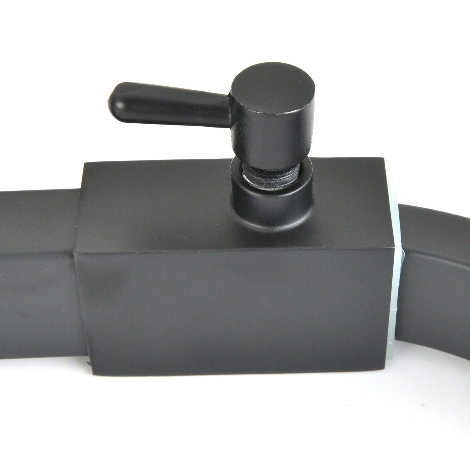 Bathroom Thermostatic Mixer Shower Set Square Black Twin Head Exposed Valve