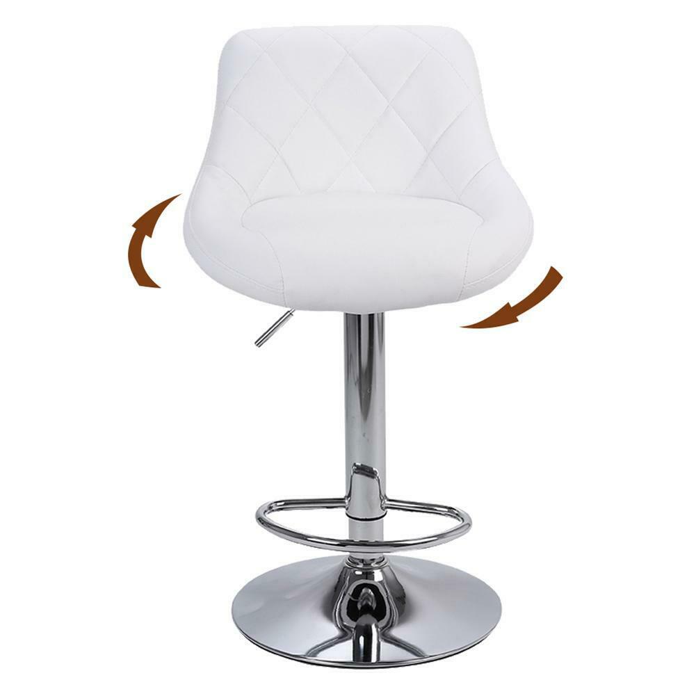 2pcs Bar Stools Breakfast Swivel Gas Lift Kitchen Stools Leather Chairs Comfort