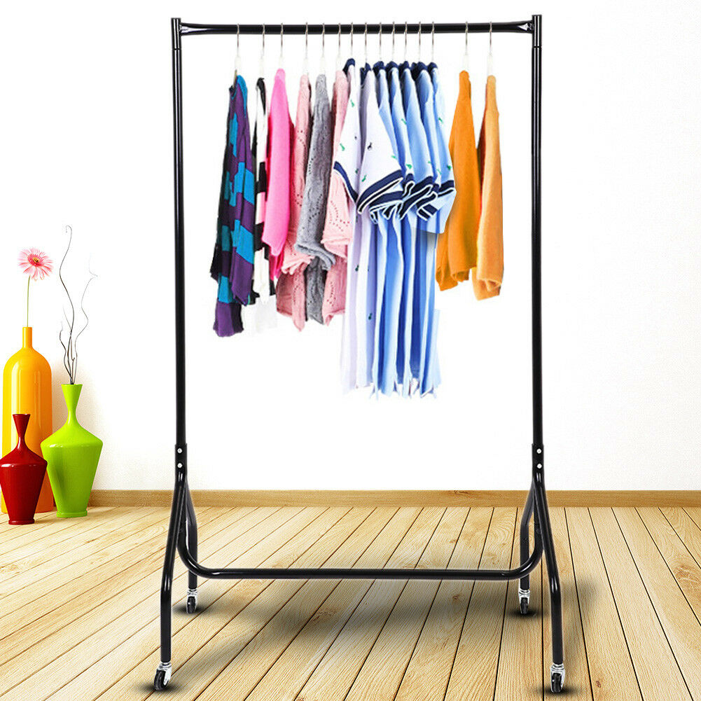 3 4 5 6 FT Heavy Duty Clothes Garment Rail Home Shop Hanging Display Rack Stand
