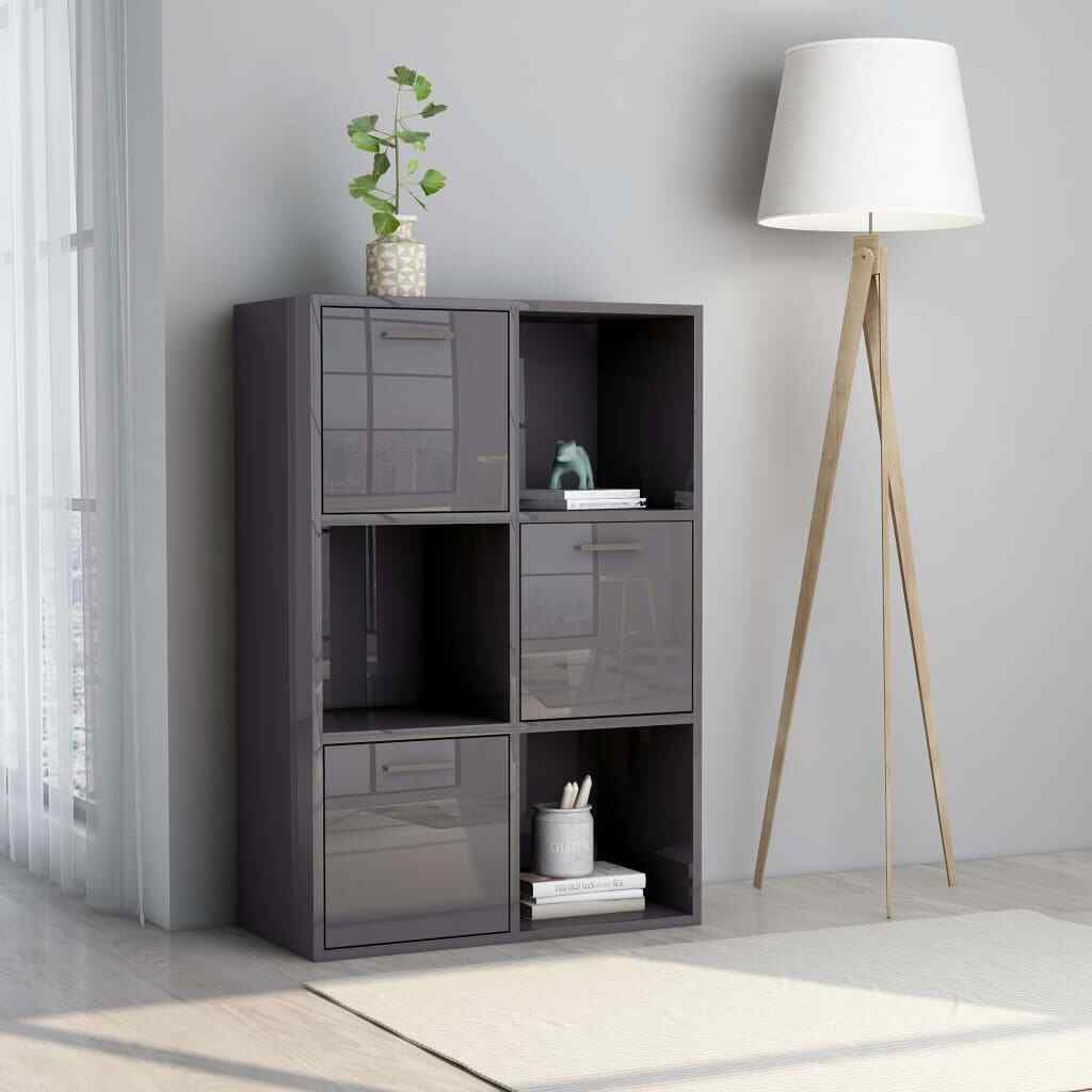 High Gloss Display Cabinet Sideboard Side Table Cupboard Storage Unit Shelf