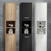1.85m Tall Bathroom Cabinet High Grade Storage Furniture Unit Cupboard Shelf 73"