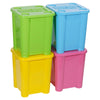 Set of 4 Plastic Stackable Coloured Toy Storage Boxes With Lids Sturdy Container