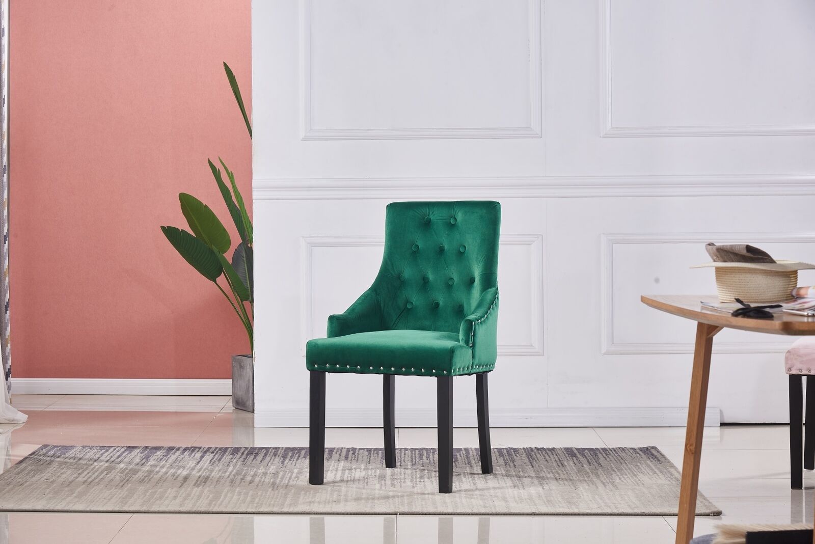 2x Velvet Dining Chairs Living Room Chairs with High Backrest Counter Chairs UK