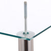 Clear 2 Tiers Glass Stainless Steel Small Display Stand Side Lamp Coffee Table