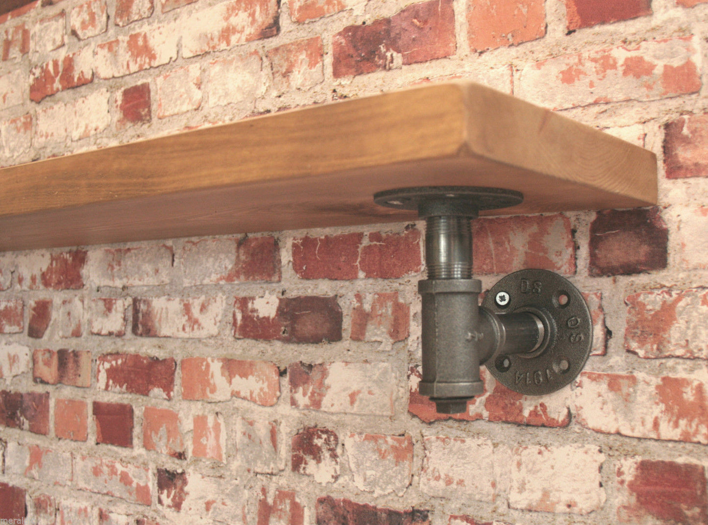 Industrial Steel Pipe Shelf Bracket Holder DIY 1 Pair Tee Nut Style