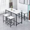 Bar Table and 4 Stools Set Breakfast Dining Table White Marble Effect Kitchen BN