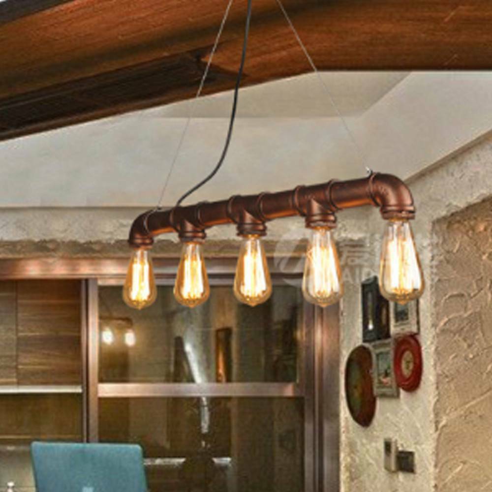 Industrial Vintage Ceiling Lights Metal Pipe Retro Loft Pendant Lamps uk