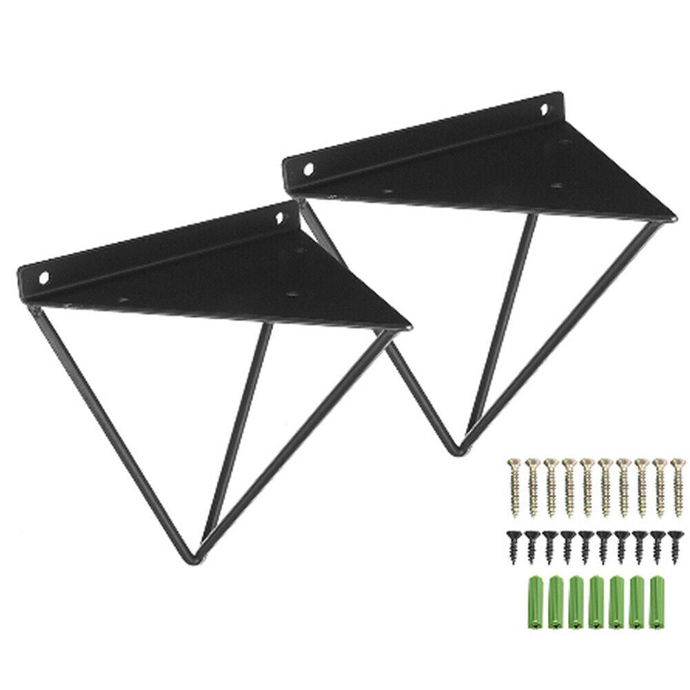2pcs Wall Shelf Brackets Durable Metal Shelf Board Support Holder Shelving Kit