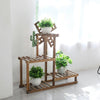 4 Tiers Flower Rack Wood Plant Stand Bonsai Display Shelf With Dutch Windmill