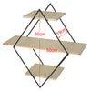 3 Tier Metal Wood Wall Mounted Shelf Home Office Diamond Display Shelving Rack