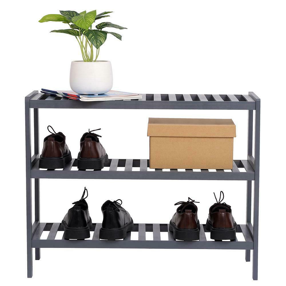 3 Tier Bamboo Shoe Rack Stand Shelf Shelving Hallway,Bathroom Storage Organiser