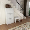 3 Drawer Shoe Cabinet Storage Rack Hallway Cupboard Stand Unit Wooden Footwear