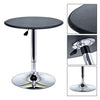 Adjustable Round Bar Table w/ PU Leather Top Steel Base Bistro Black