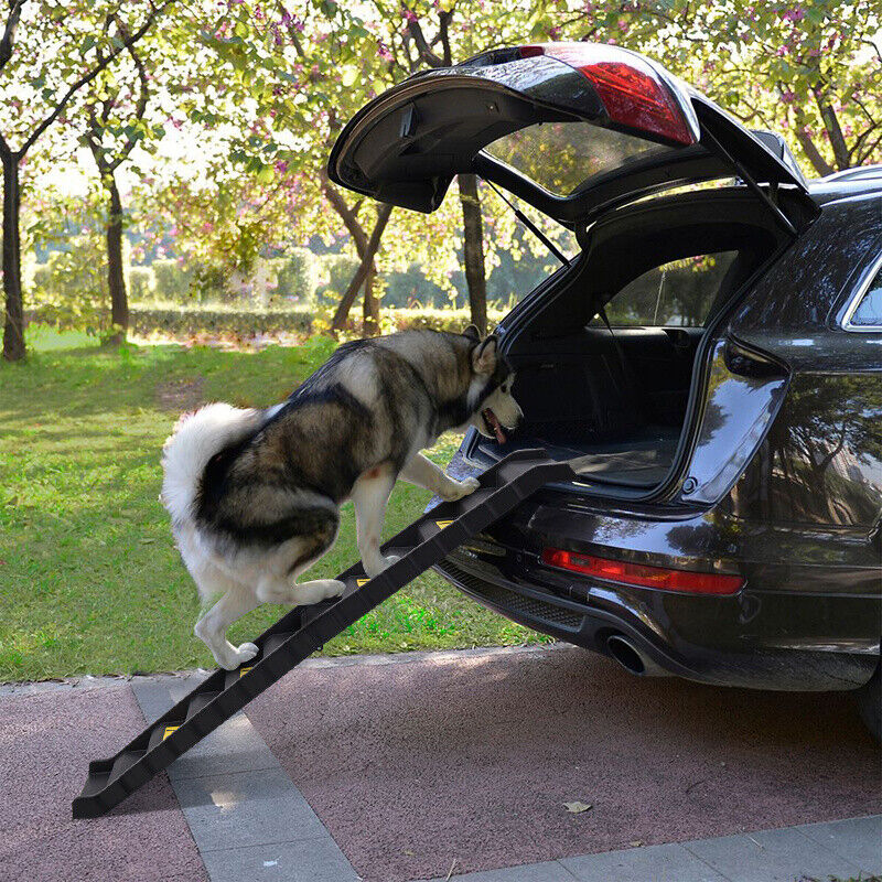 Folding Portable Dog Cat Pet Ramp Step Stairs Ladder For Car Boot SUV Van 165Lbs