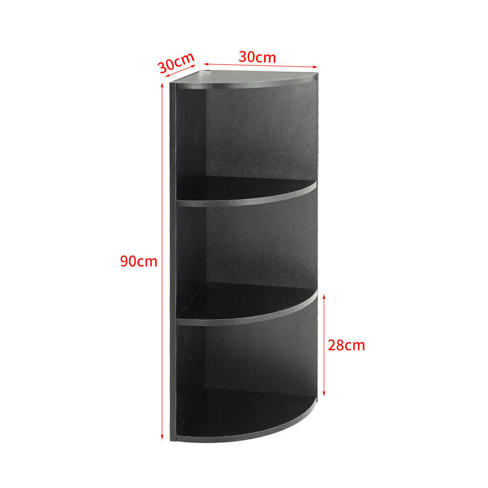3 Tier Wooden Storage Shelf Corner Shelving Unit Free Standing Display Organizer