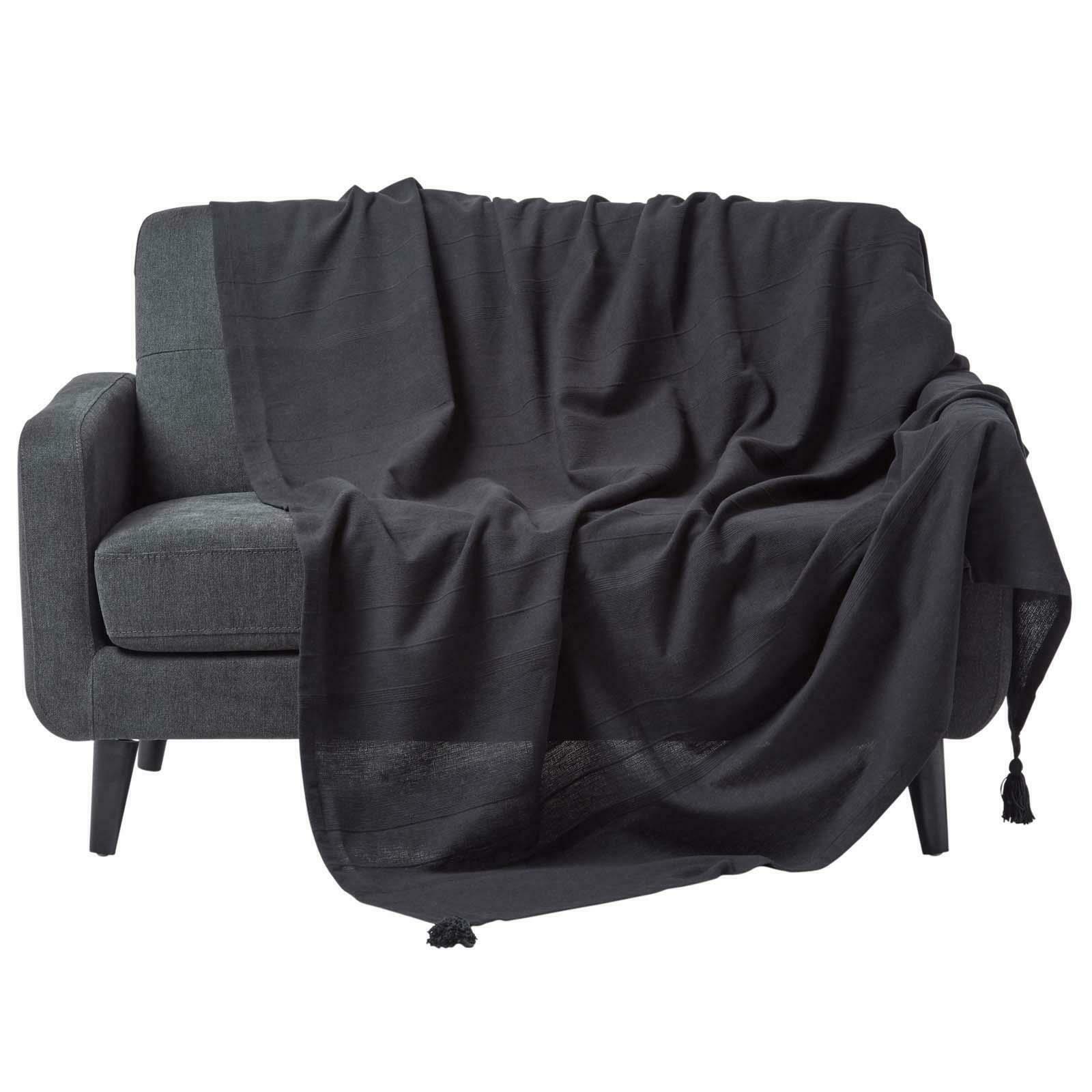 Extra Large Cotton Throws for Sofas Settee Bedspread Bed Covers Blankets