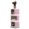3 Tier ABS Plastic Round Storage Unit Beside Drawers Office Bathroom Cabinet