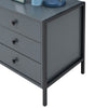 Bedside Table Cabinet Bedroom Furniture Nightstand 3 Drawer Dark Grey