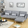 3/4 Seater L-Shape Fabric Corner Sofa Bed Lounger Recliner Chaise with Footstool