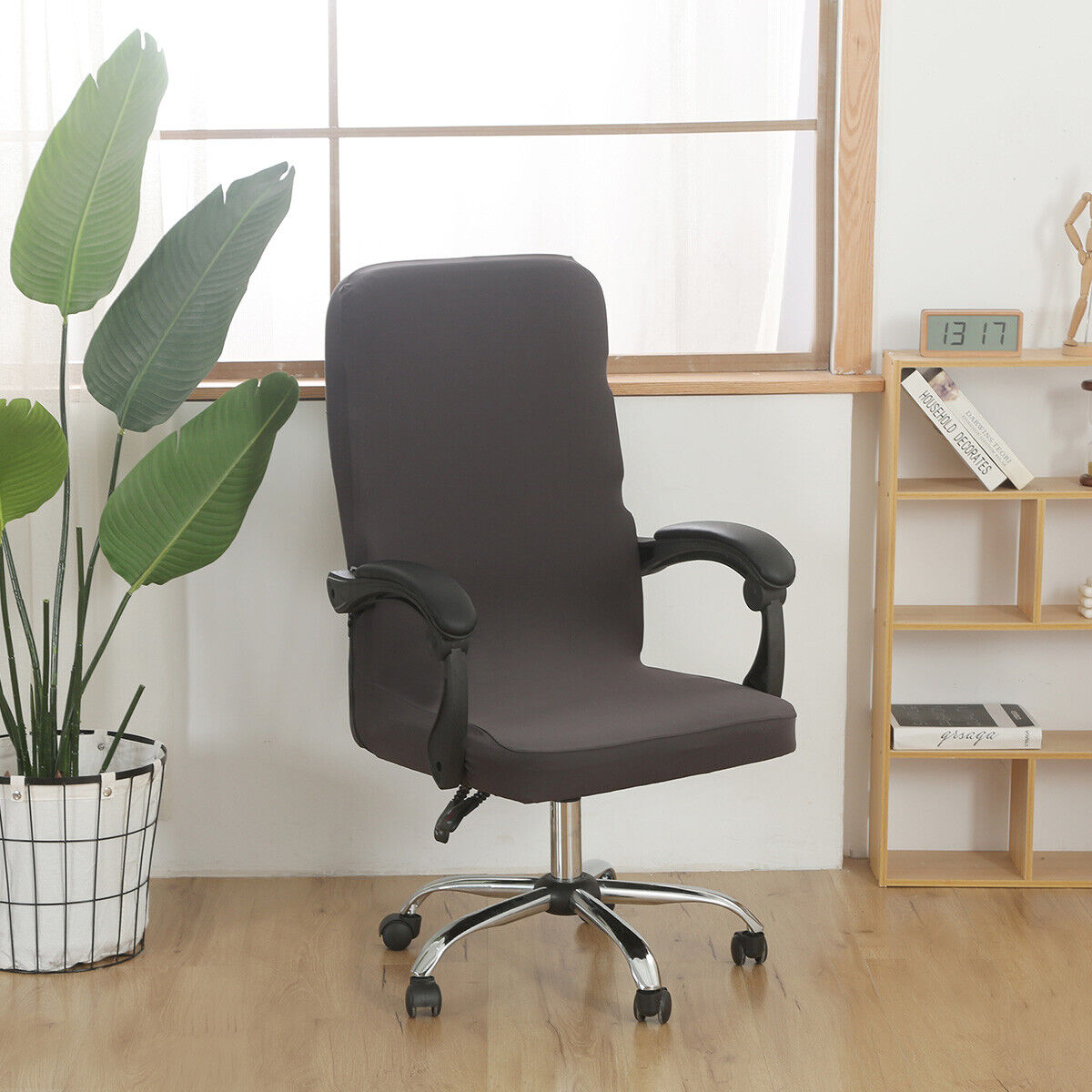 Office Chair Covers Large Stretch Computer Rotating Desk Slipcover with Zipper