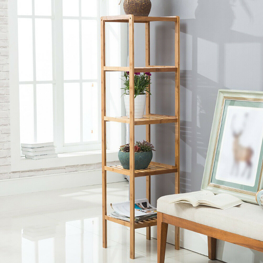 3-4-5 Tier Wooden Storage Display Shelf Bookcase Living Room Bathroom Rack Stand