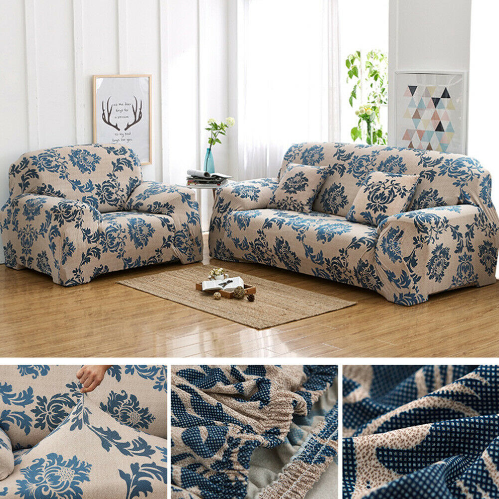 1/2/3 Seater Elastic Floral Sofa Covers Slipcover Settee Stretch Couch Protector