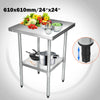 2x2FT Stainless Steel Work Bench Commercial Catering Table Kitchen WorkTop Prep