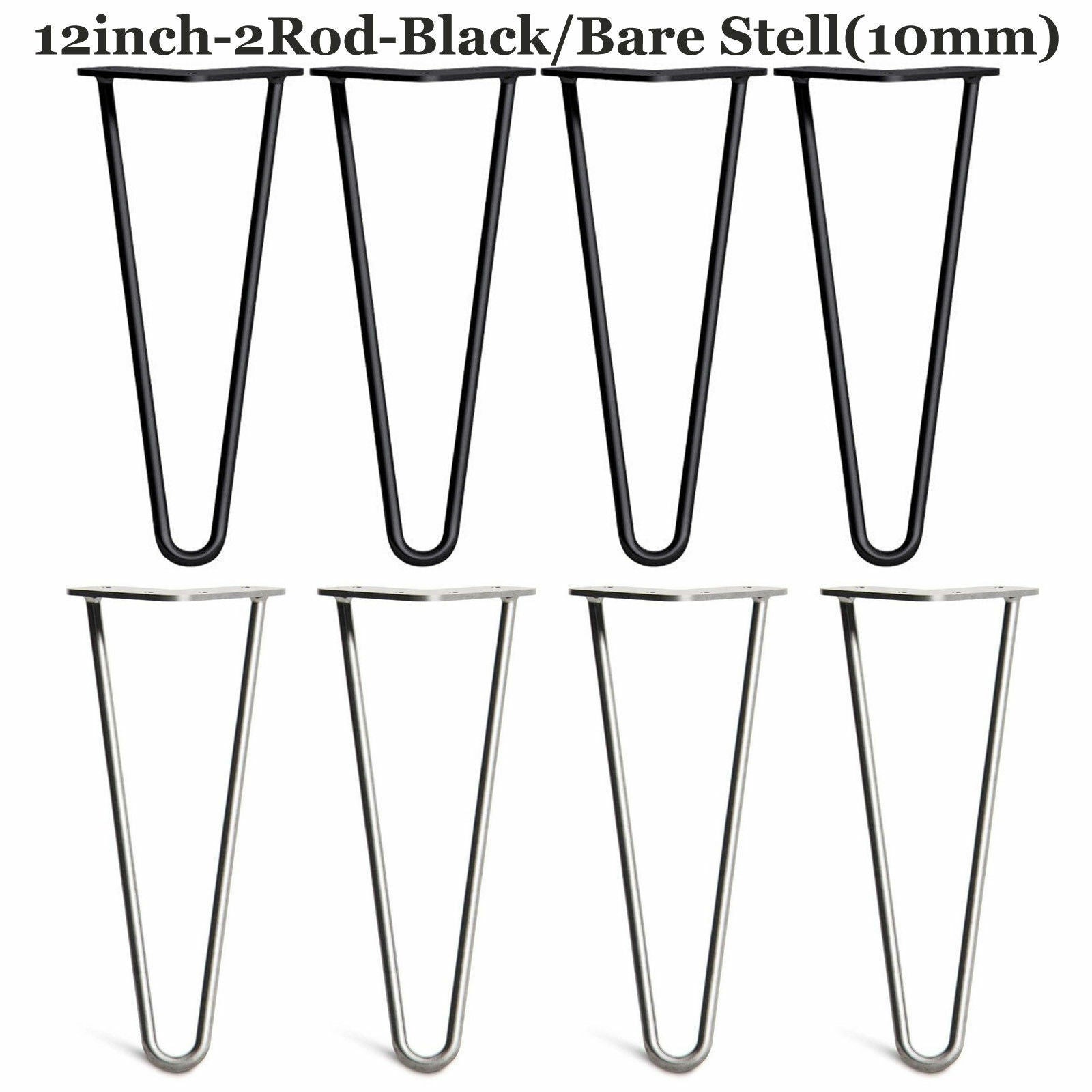 4 x Hairpin Legs / Hair Pin Legs Set for Furniture Bench Desk Table Metal Steel