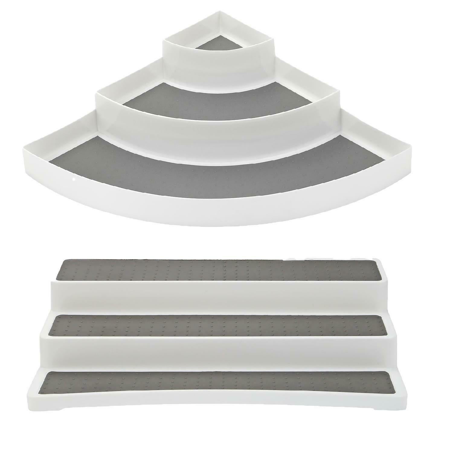 3 Tier Kitchen Shelf Pantry Storage Can Spice Jar Rack Plastic Shelves Organiser