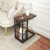 C Shaped Sofa Side End Coffee Laptop Table w/ USB Ports Socket for Any Rooms New