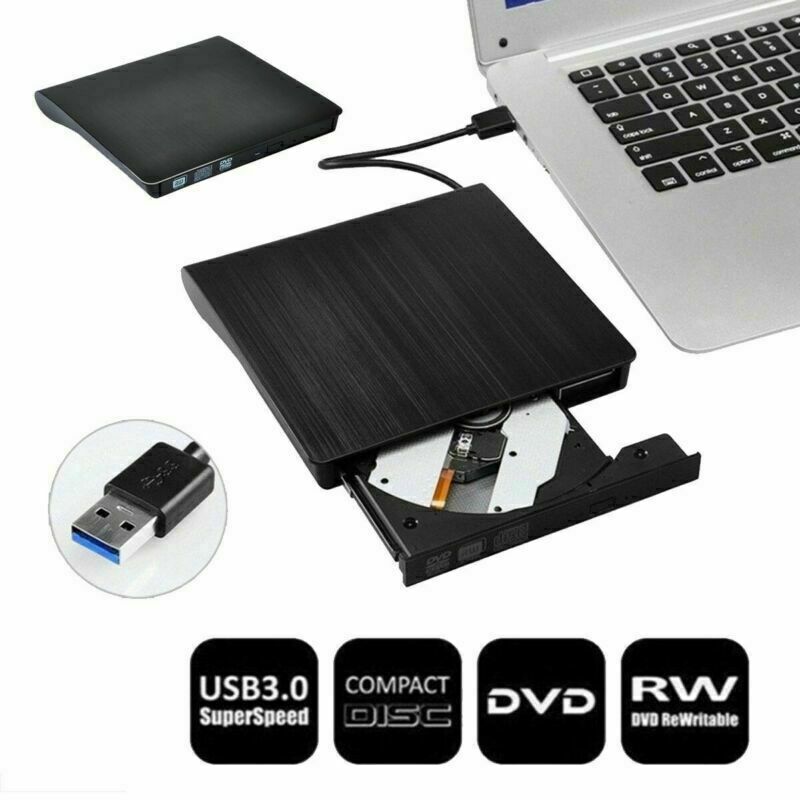 Slim External USB 3.0 DVD RW CD Writer Drive Burner Reader Player For Laptop PC