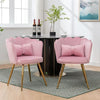 2pcs Velvet Dining Chairs Armchair Upholstered Accent Chair w/Gold Metal Legs HT