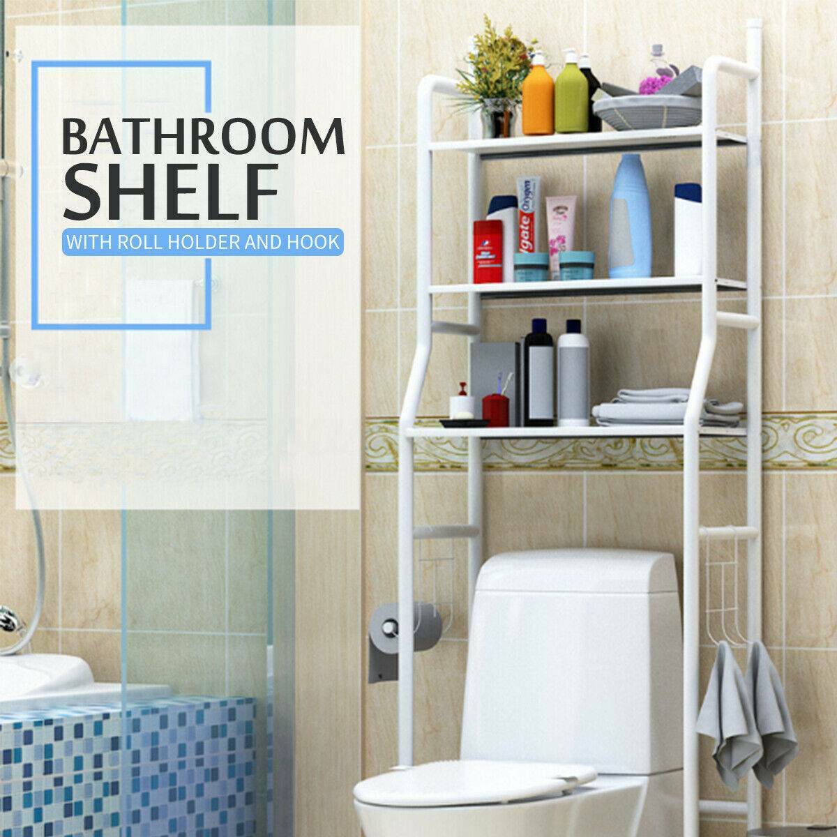 3 Tier Over Toilet Storage Rack Bathroom Laundry Washing Machine Shelf Organizer
