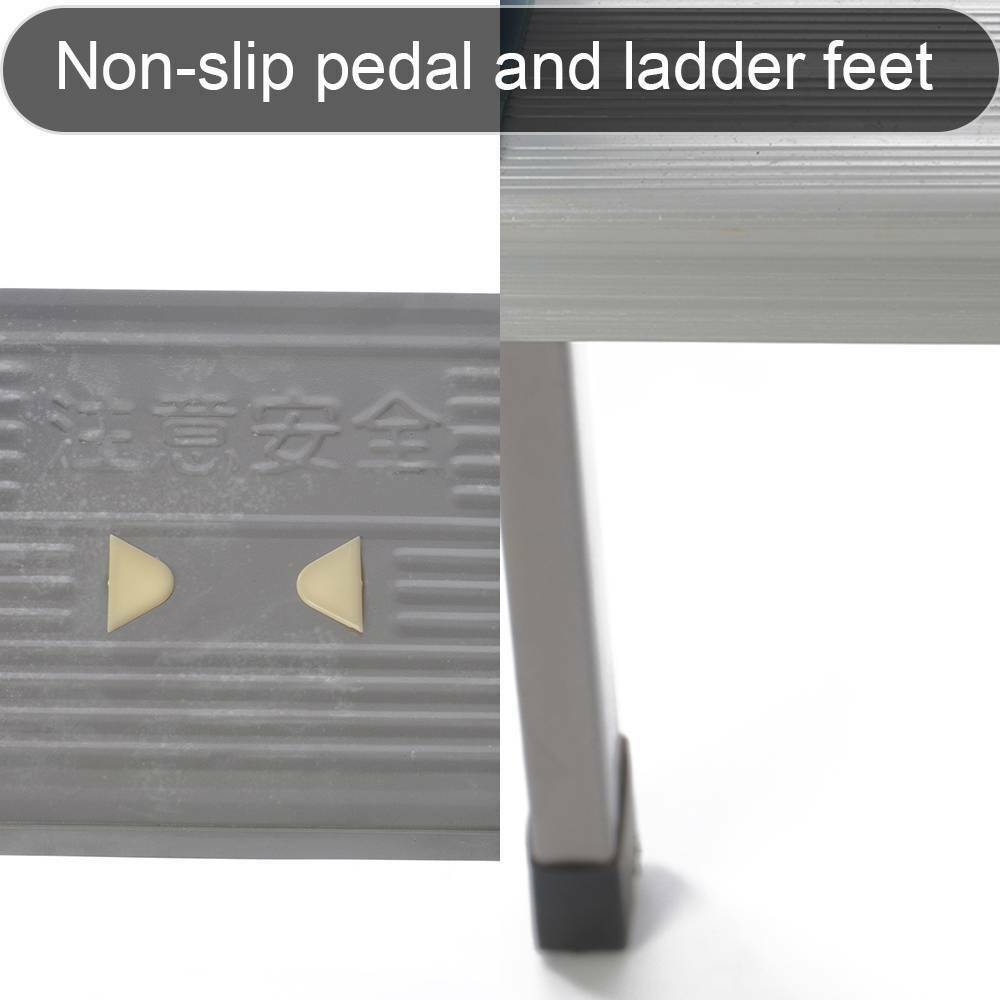 3 4 Tread Step Ladder Folding Aluminum Ladders with Safety Non-Slip Step