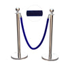 2pc Polished Steel Queue Rope Barrier Velvet Rope Stanchion Posts Stands 3 color